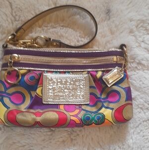 Coach Colorful Wristlet with Gold Details